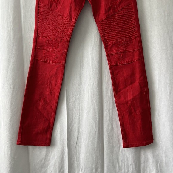Waimea Men's Tango Red Skinny Fit Jeans Junior W28x29 Distressed Jeans - Picture 4 of 13